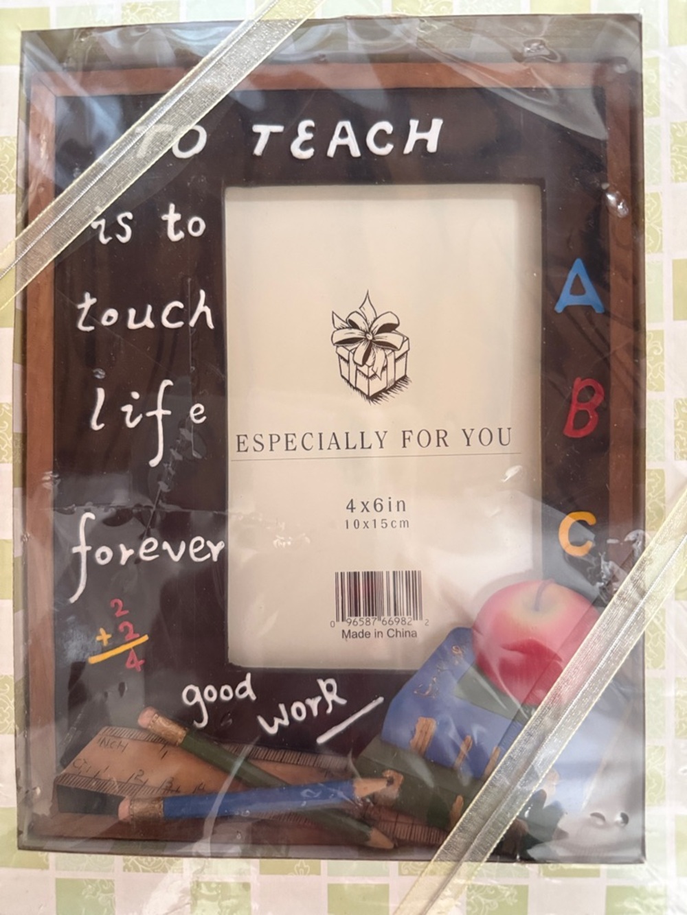 Teacher Gift Photo Frame 4x6 ABC School Theme NIB Classroom Decor
